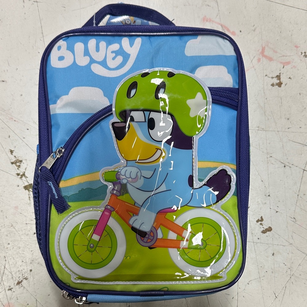 Bluey Kids Toy Lunch Bag with Blue and Green Design